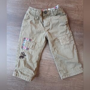 Y2K OshKosh B’gosh Boys Patchwork Khaki Winter Lined Pants Moose Plaid 12 Months